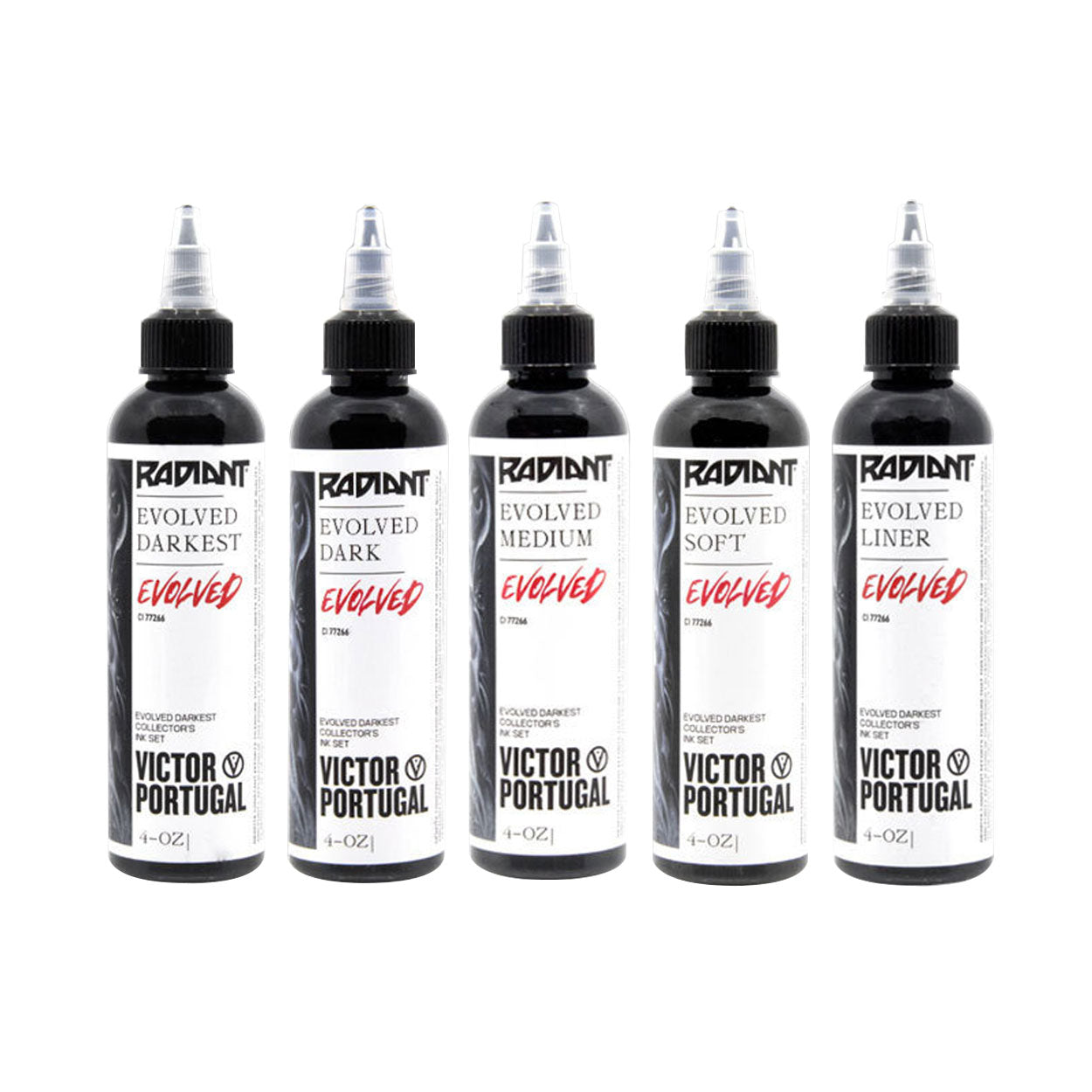 Radiant Colors - Evolved - Tattoo Farbe - Komplettes Victor Portugal Set 120 ml