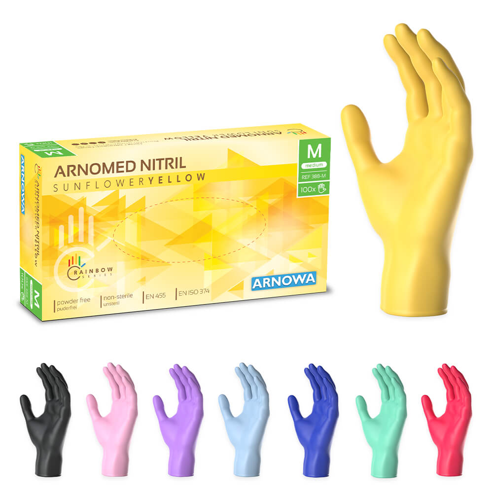 nitril handschuhe bunt ARNOMED NITRIL SUNFLOWER YELLOW – Nitril - Einmalhandschuhe