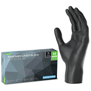 ARNOMED - LATEX Einmalhandschuhe - Schwarz