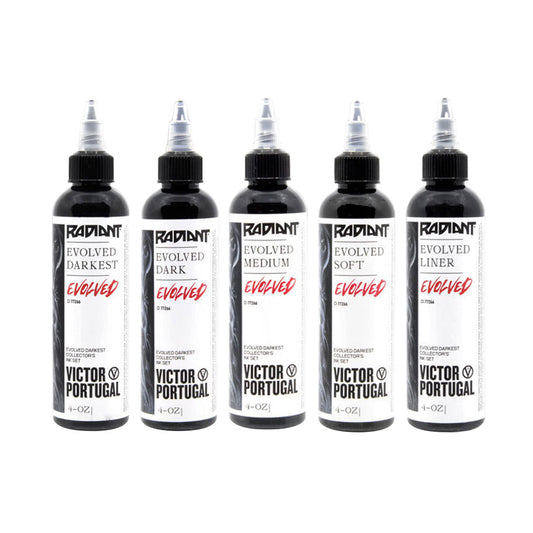 Radiant Colors - Evolved - Tattoo Farbe - Komplettes Victor Portugal Set 120 ml